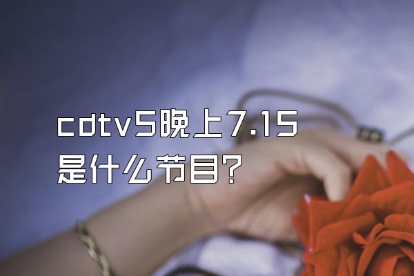 cdtv5晚上7.15是什么节目？